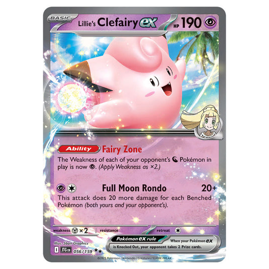 Lillie's Clefairy ex 056 card from the Pokemon set Journey Together