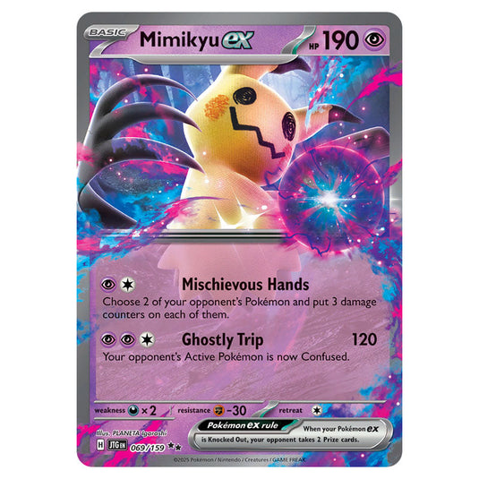Mimikyu ex 069 card from the Pokemon set Journey Together