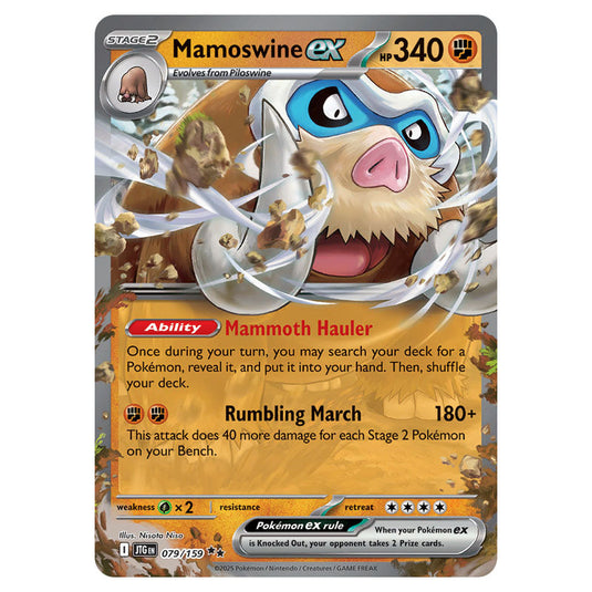 Mamoswine ex 079 card from the Pokemon set Journey Together