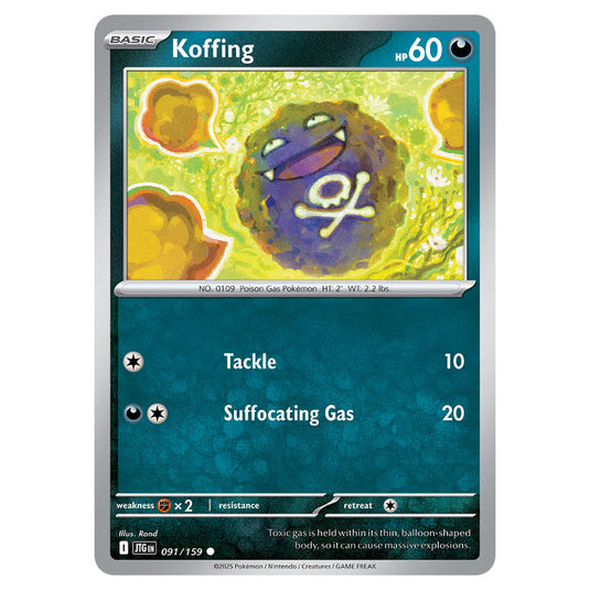Pokemon - Scarlet & Violet - Journey Together - Koffing - 091/159 Pokemon - Scarlet & Violet - Journey Together - Koffing - 091/159
