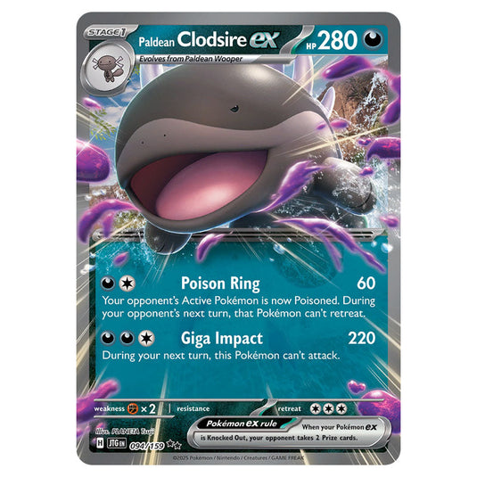 Paldean Clodsire ex 094 card from the Pokemon set Journey Together