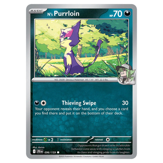 pokemon purrloin card Pokemon - Scarlet & Violet - Journey Together - N's Purrloin