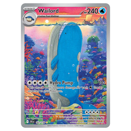 Wailord 162 card from the Pokemon set Journey Together