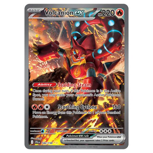 Volcanionex 182 card from the Pokemon set Journey Together