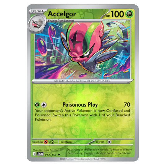 Accelgor 013 Reverse Holo card from the Pokemon set Journey Together