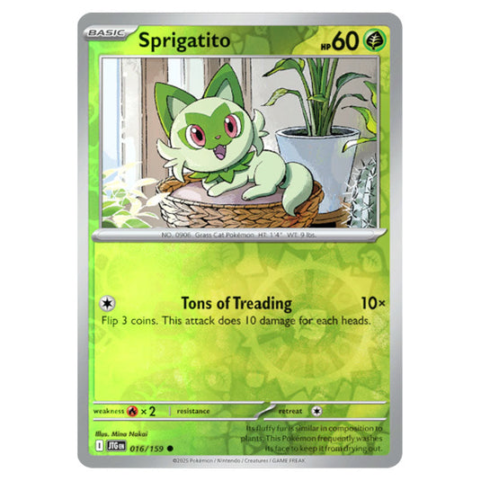 Sprigatito 016 Reverse Holo card from the Pokemon set Journey Together