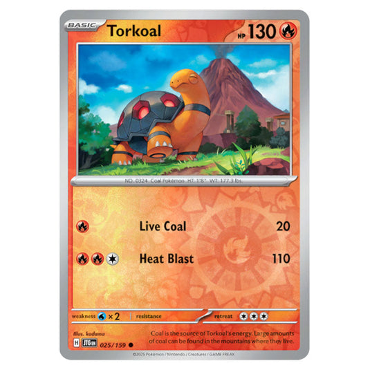 Torkoal 025 Reverse Holo card from the Pokemon set Journey Together