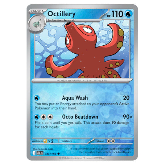 Octillery 034 Reverse Holo card from the Pokemon set Journey Together