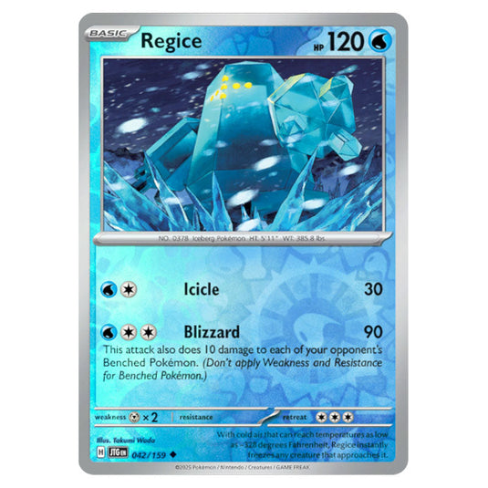 Regice 042 Reverse Holo card from the Pokemon set Journey Together