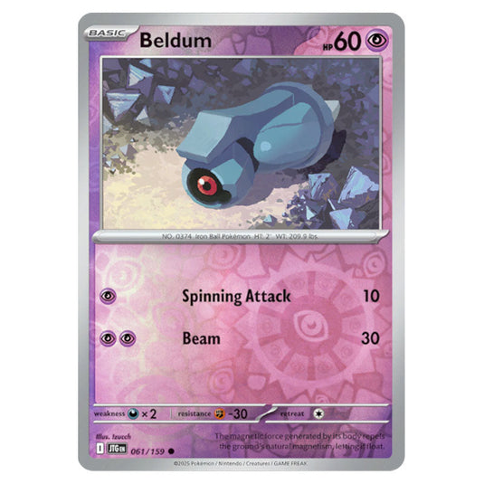 Beldum 061 Reverse Holo card from the Pokemon set Journey Together