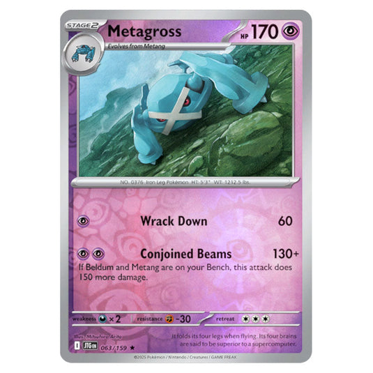 Metagross 063 Reverse Holo card from the Pokemon set Journey Together