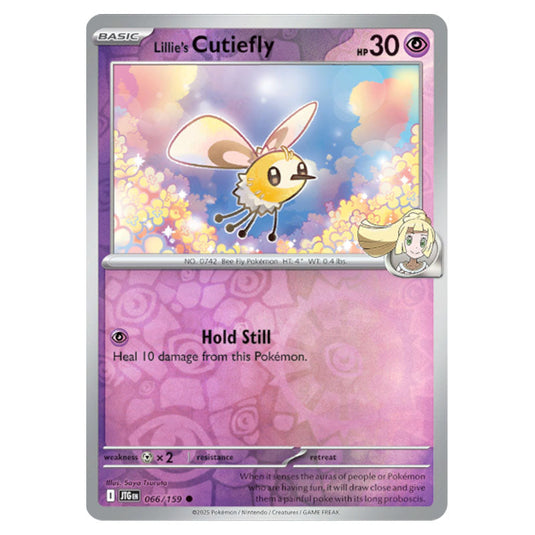 Lillie's Cutiefly 066 Reverse Holo card from the Pokemon set Journey Together