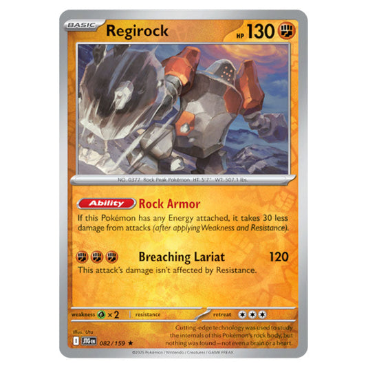 Regirock 082 Reverse Holo card from the Pokemon set Journey Together