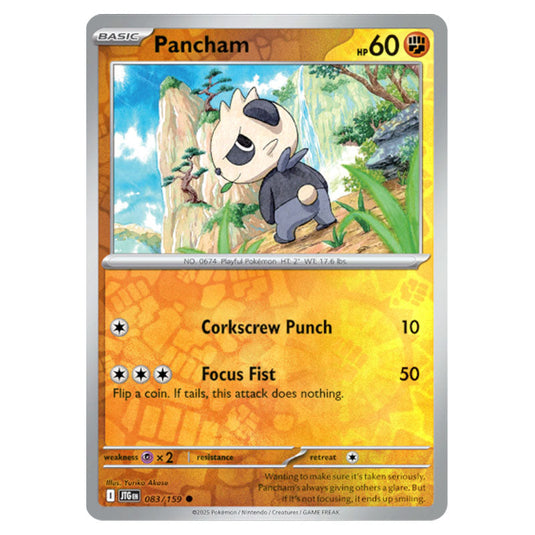 Pancham 083 Reverse Holo card from the Pokemon set Journey Together
