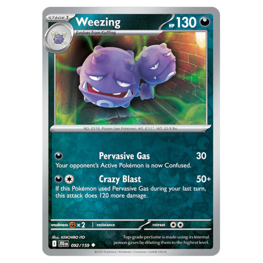 Weezing 092 Reverse Holo card from the Pokemon set Journey Together