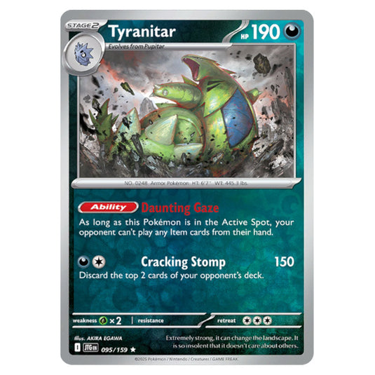 Tyranitar 095 Reverse Holo card from the Pokemon set Journey Together