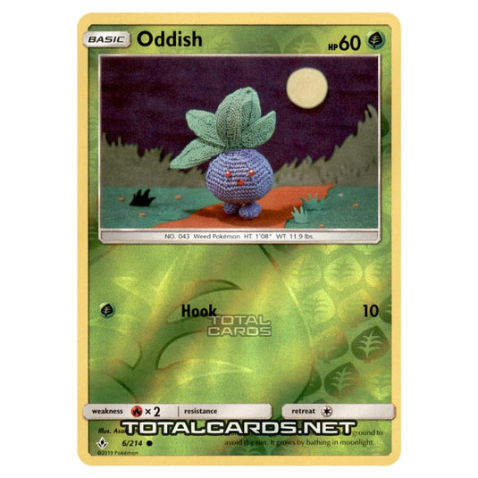 Pokemon - Sun & Moon - Unbroken Bonds - Oddish - 6/214 - (Reverse Holo)