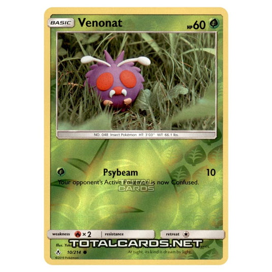 Pokemon - Sun & Moon - Unbroken Bonds - Venonat - 10/214 - (Reverse Holo)