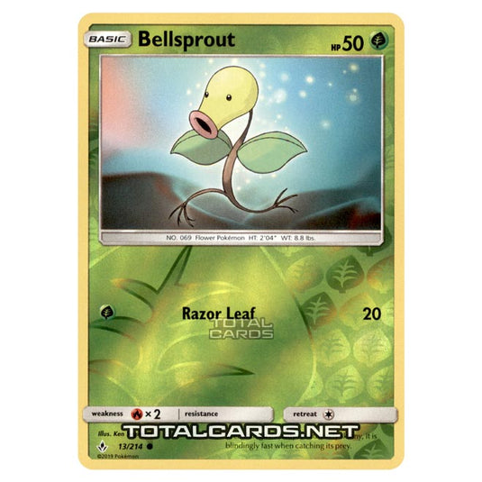 Pokemon - Sun & Moon - Unbroken Bonds - Bellsprout - 13/214 - (Reverse Holo)