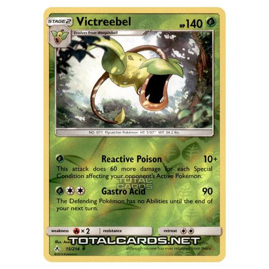 Pokemon - Sun & Moon - Unbroken Bonds - Victreebel - 15/214 - (Reverse Holo)