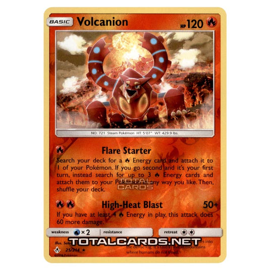 Pokemon - Sun & Moon - Unbroken Bonds - Volcanion - 25/214 - (Reverse Holo)