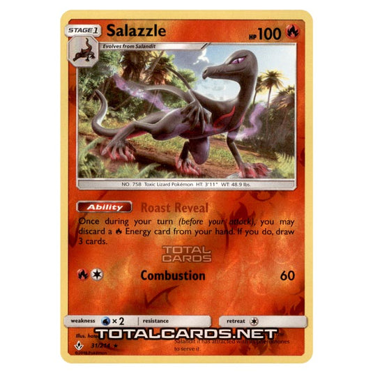 Pokemon - Sun & Moon - Unbroken Bonds - Salazzle - 31/214 - (Reverse Holo)