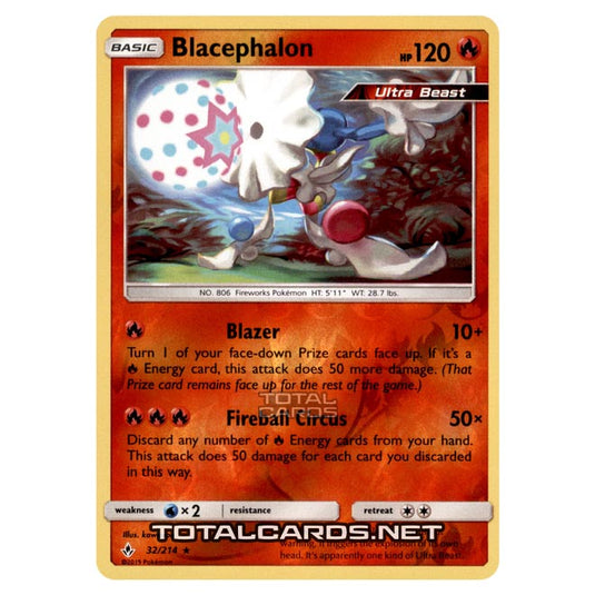 Pokemon - Sun & Moon - Unbroken Bonds - Blacephalon - 32/214 - (Reverse Holo)