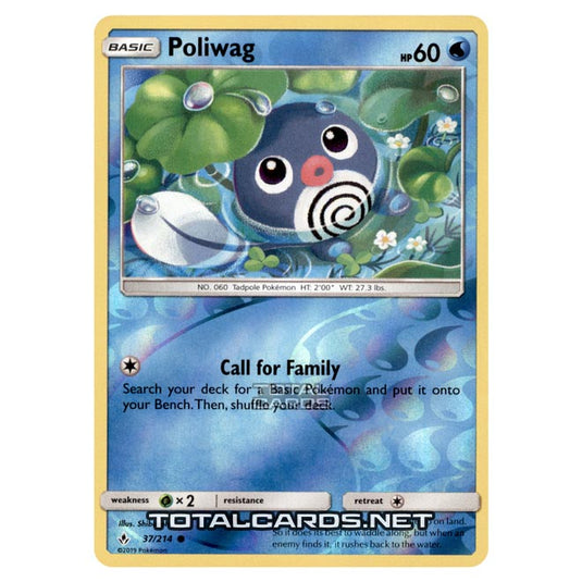 Pokemon - Sun & Moon - Unbroken Bonds - Poliwag - 37/214 - (Reverse Holo)