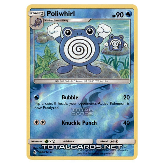 Pokemon - Sun & Moon - Unbroken Bonds - Poliwhirl - 38/214 - (Reverse Holo)