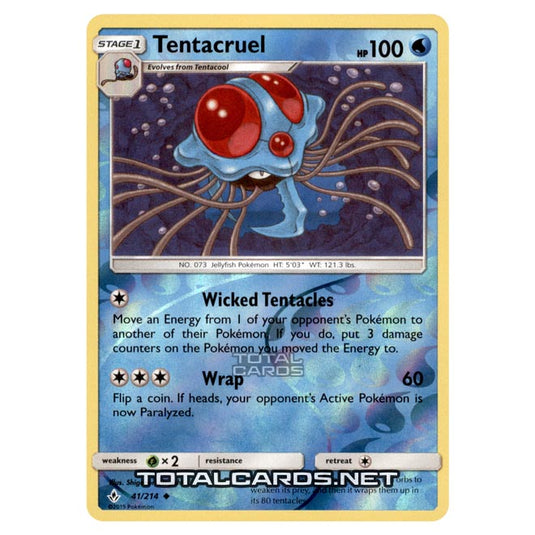 Pokemon - Sun & Moon - Unbroken Bonds - Tentacruel - 41/214 - (Reverse Holo)