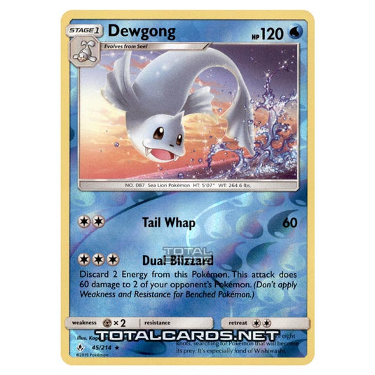 Pokemon - Sun & Moon - Unbroken Bonds - Dewgong - 45/214 - (Reverse Holo)