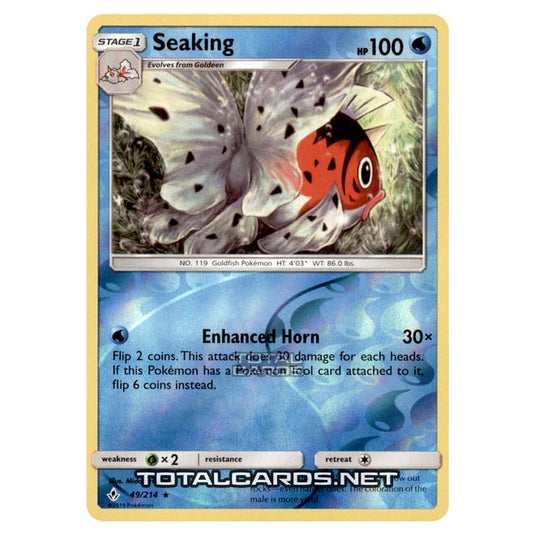 Pokemon - Sun & Moon - Unbroken Bonds - Seaking - 49/214 - (Reverse Holo)