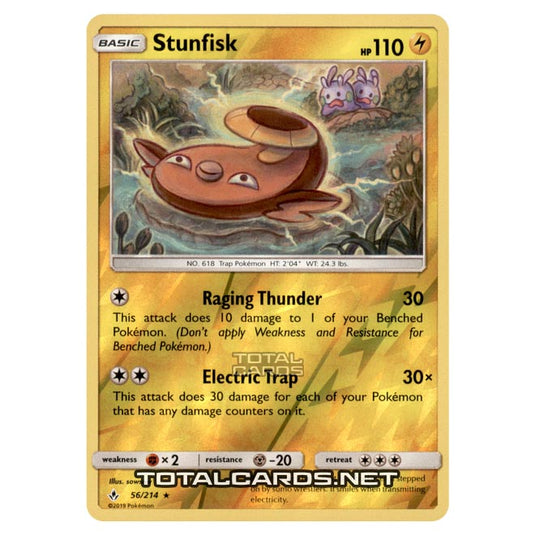 Pokemon - Sun & Moon - Unbroken Bonds - Stunfisk - 56/214 - (Reverse Holo)