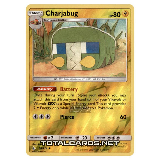 Pokemon - Sun & Moon - Unbroken Bonds - Charjabug - 58/214 - (Reverse Holo)