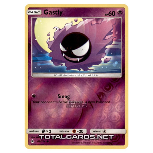 Pokemon - Sun & Moon - Unbroken Bonds - Gastly - 68/214 - (Reverse Holo)