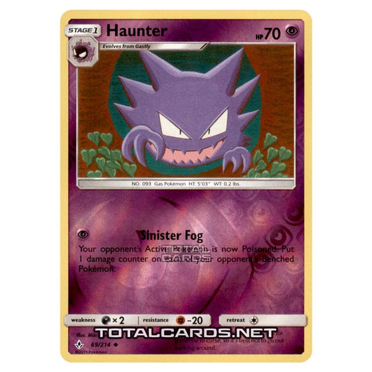 Pokemon - Sun & Moon - Unbroken Bonds - Haunter - 69/214 - (Reverse Holo)