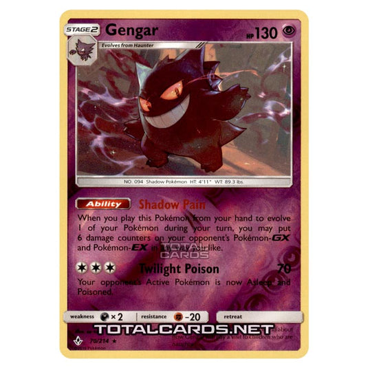 Pokemon - Sun & Moon - Unbroken Bonds - Gengar - 70/214 - (Reverse Holo)