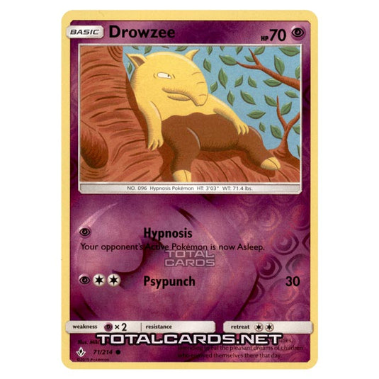 Pokemon - Sun & Moon - Unbroken Bonds - Drowzee - 71/214 - (Reverse Holo)