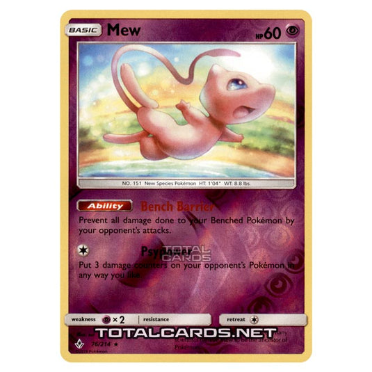 Pokemon - Sun & Moon - Unbroken Bonds - Mew - 76/214 - (Reverse Holo)