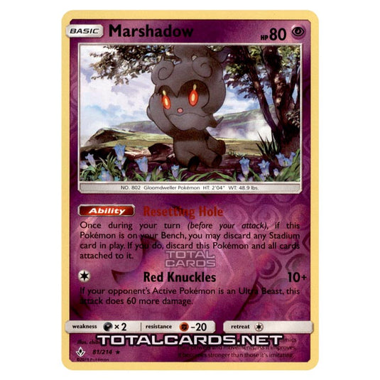 Pokemon - Sun & Moon - Unbroken Bonds - Marshadow - 81/214 - (Reverse Holo)