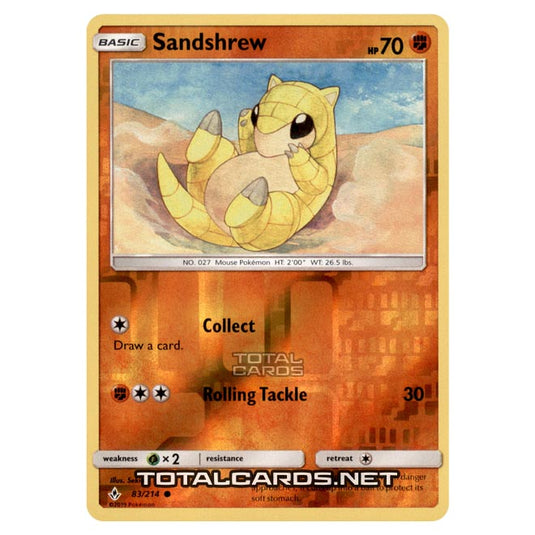 Pokemon - Sun & Moon - Unbroken Bonds - Sandshrew - 83/214 - (Reverse Holo)