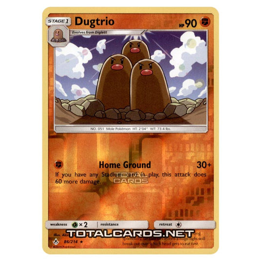 Pokemon - Sun & Moon - Unbroken Bonds - Dugtrio - 86/214 - (Reverse Holo)