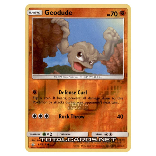 Pokemon - Sun & Moon - Unbroken Bonds - Geodude - 87/214 - (Reverse Holo)