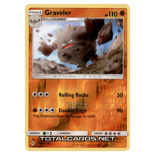 Pokemon - Sun & Moon - Unbroken Bonds - Graveler - 88/214 - (Reverse Holo)