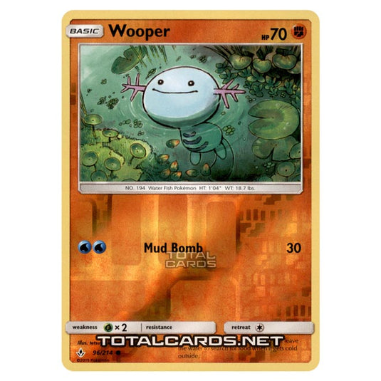 Pokemon - Sun & Moon - Unbroken Bonds - Wooper - 96/214 - (Reverse Holo)