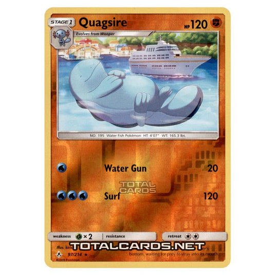 Pokemon - Sun & Moon - Unbroken Bonds - Quagsire - 97/214 - (Reverse Holo)