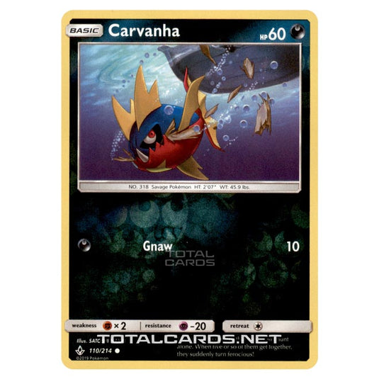 Pokemon - Sun & Moon - Unbroken Bonds - Carvanha - 110/214 - (Reverse Holo)