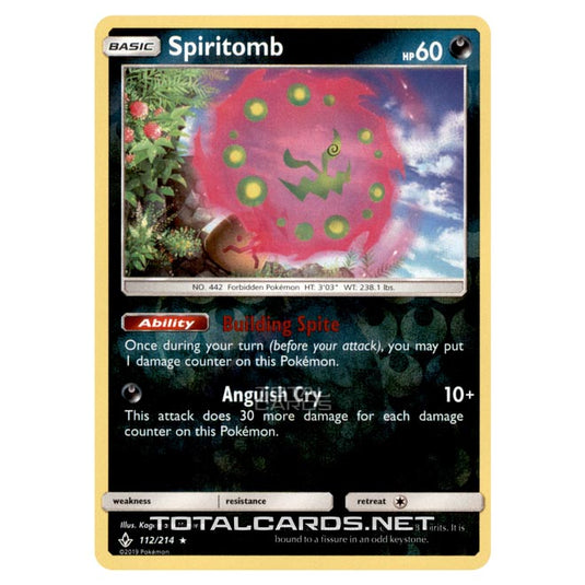 Pokemon - Sun & Moon - Unbroken Bonds - Spiritomb - 112/214 - (Reverse Holo)