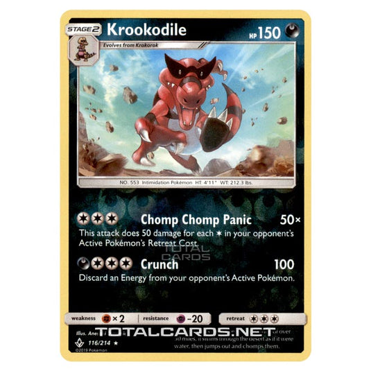 Pokemon - Sun & Moon - Unbroken Bonds - Krookodile - 116/214 - (Reverse Holo)