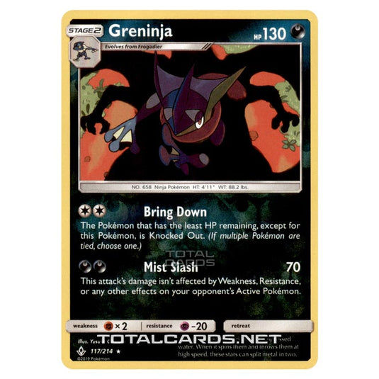 Pokemon - Sun & Moon - Unbroken Bonds - Greninja - 117/214 - (Reverse Holo)